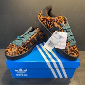 Adidas Campus 00s W Leopard Black Print Fur JH9768 - Size 7W